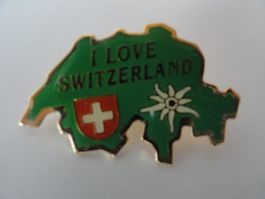 Vintage Pin / Anstecker "Love Switzerland"