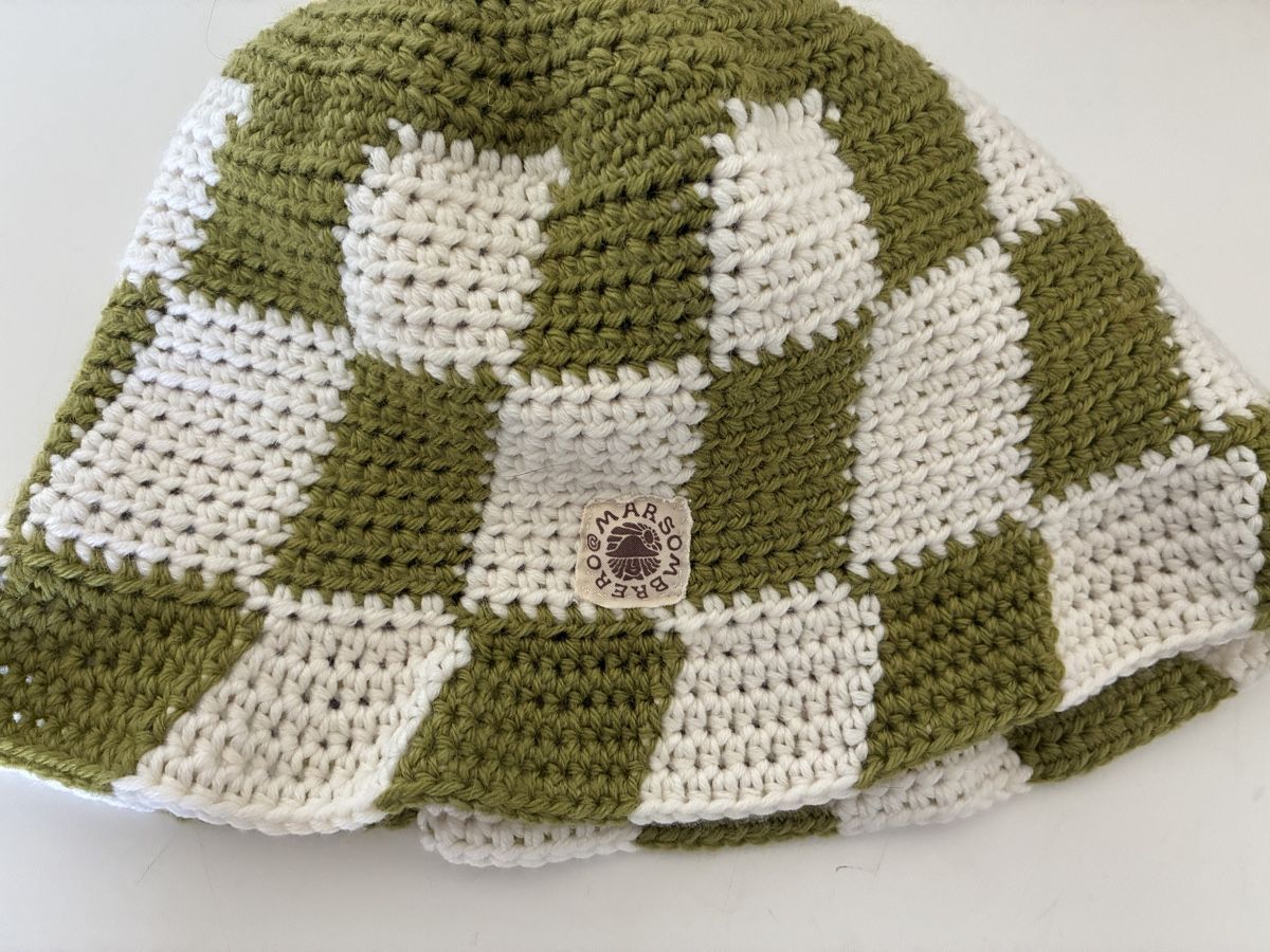 Copricapi, berretti & cappellini: Crochet Buckethat / Hut, Karomuster – Nuovo (secondo la descrizione) da Zürich venduto da Annie_Broad 2