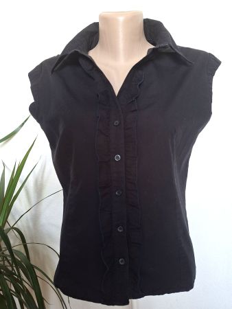 Chemisier en coton sans Manches noir- Jennifer– Gr. 40