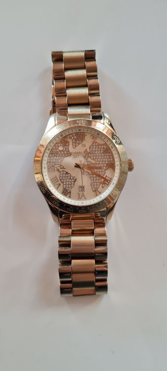 Weltkarte Lederuhr Damenuhr Mit Weltkarte Michael Kors