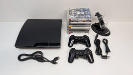Sony PlayStation 3 Slim, 2 Controller, 10 Games