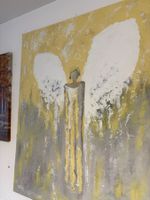 80 cmbreitx100 cm hoch handgemalt Engel Fee Acryl Gemälde