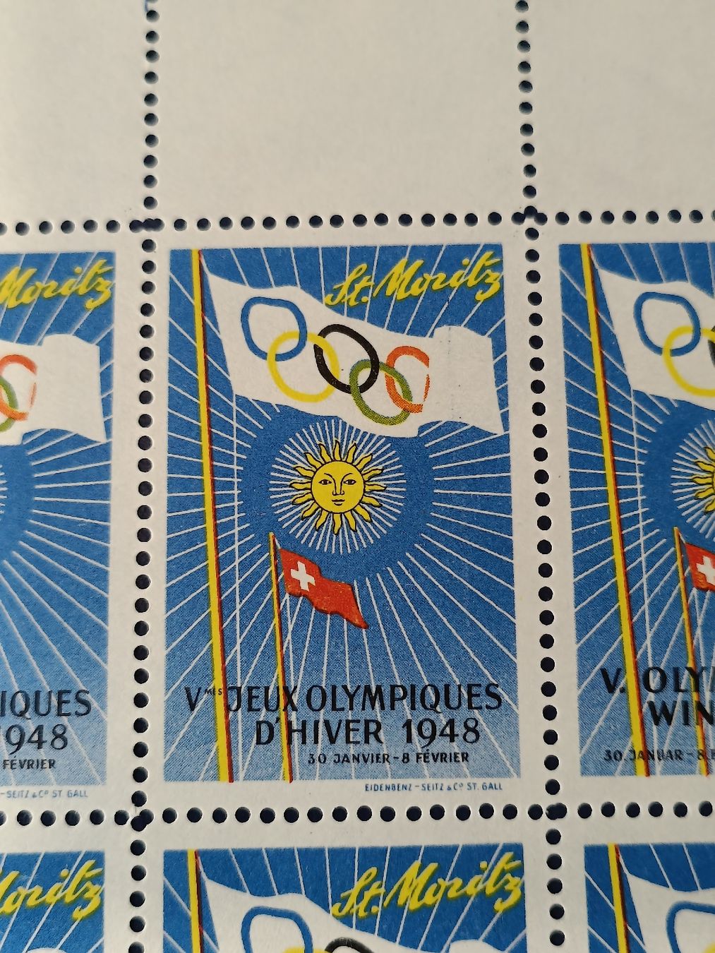 Alle Briefmarken: Litho Vignetten / St Moritz Olympische Winterspiele 1948 – Gebraucht aus Brugg AG von Ente015 1