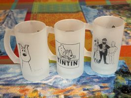 Verres Tintin givrés lot de 3 pièces bon état