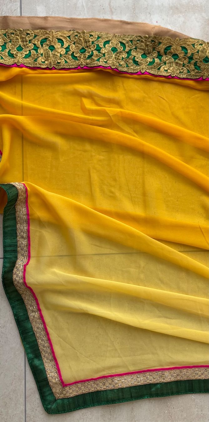 Vestiti: indischer/tamilischer Sari mit Bluse, gelb – Nuovo (secondo la descrizione) da Wichtrach venduto da Alyasahana 5