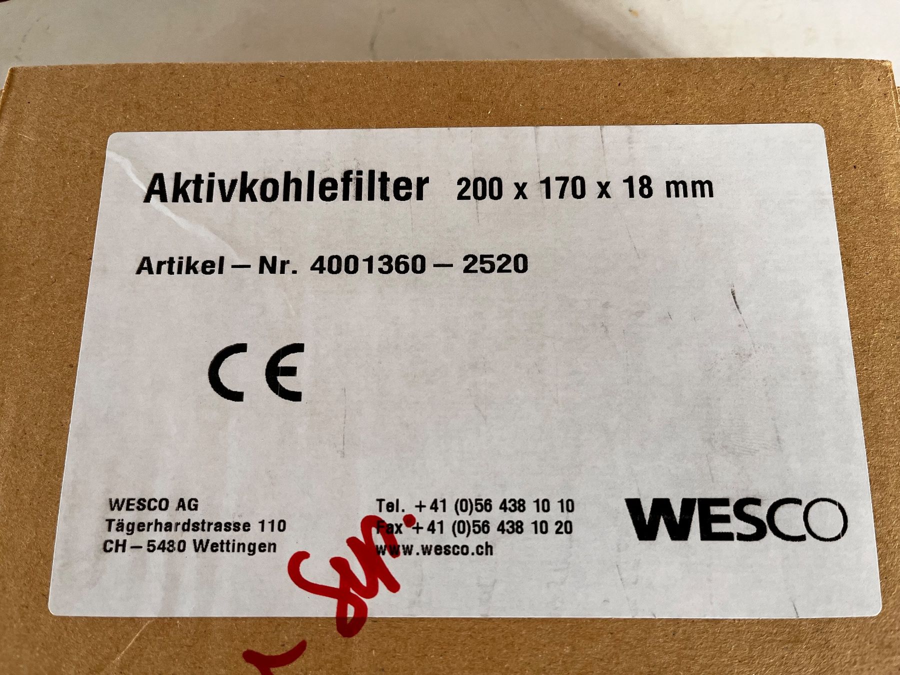Wesco Cappe di aspirazione: Aktivkohlefilter WESCO – Nuovo e nell'imballaggio originale da Boniswil venduto da Michu5