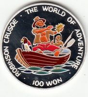Nord-Korea -- 100 Won 1996 The World of Adventure - Silber
