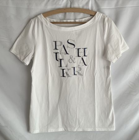 Gr.L, T-Shirt NEU weiss mit Pailletten und Strass