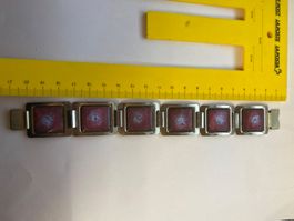 Bracelet vintage avec plaques émaillées