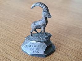 Antike Eisenplastik Eisen Figur Steinbock 1934 - S.A.C. Fest