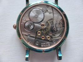 Herren Armbanduhr mit Goldgehäuse und Uhrwerk (Cyma)