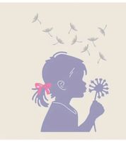 Neu Stanzschablonen-Set Mädchen mit Löwenzahn "make a wish"