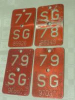 Velonummern SG 77,78,79 plaque Velo