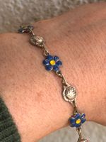Armband, vintage BLUE FLOWER (19cm)