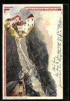 Litho Ragatz, Dorfpartie und Blick in di