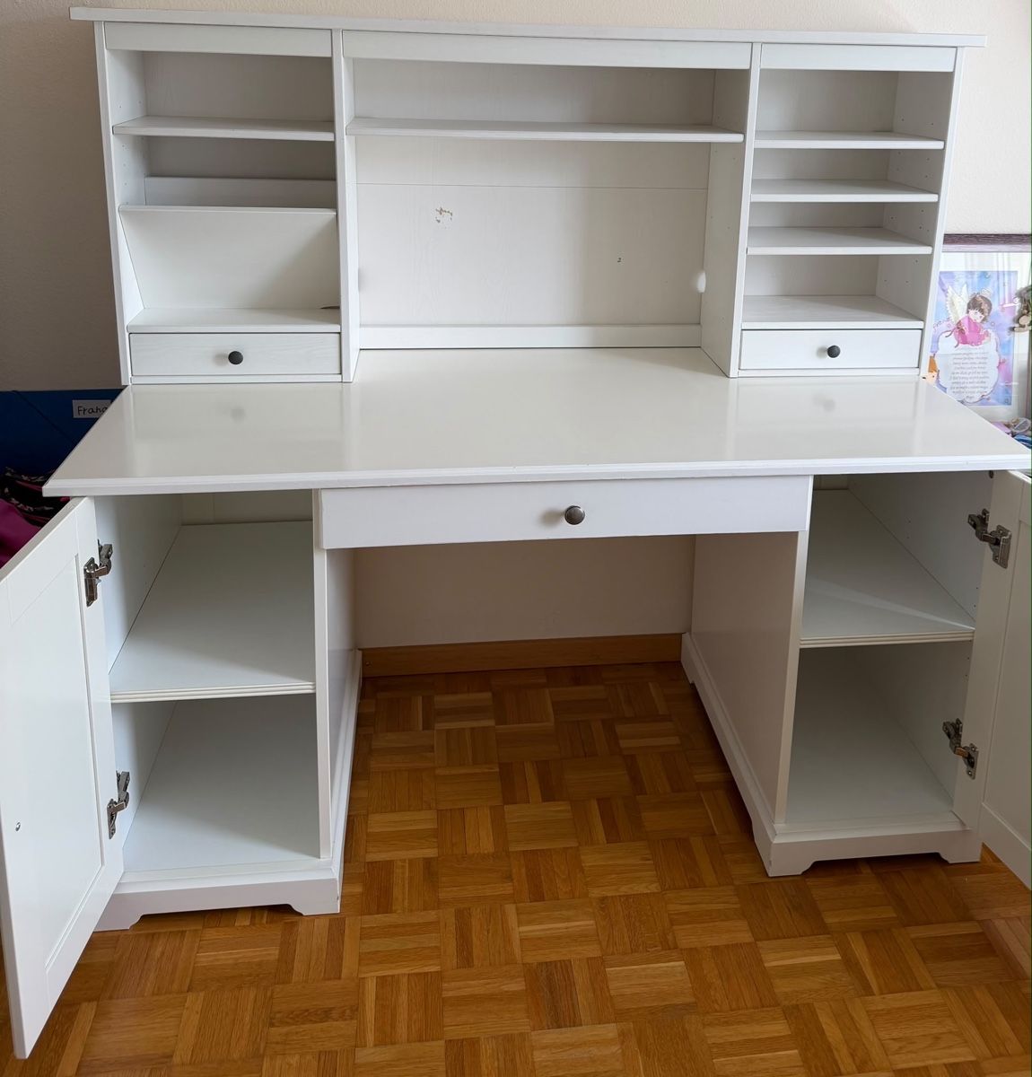 Bureaux: Schreibtisch mit Aufsatz weiss – D'occasion à Zürich par luc_5ldp