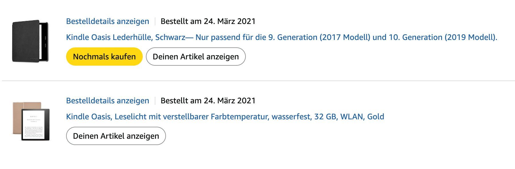 Amazon Tablet PC: Kindle Oasis E-Reader 32GB - Gold- Lederhülle Schwarz – Usato da Basel venduto da Wind_Sniffer 7