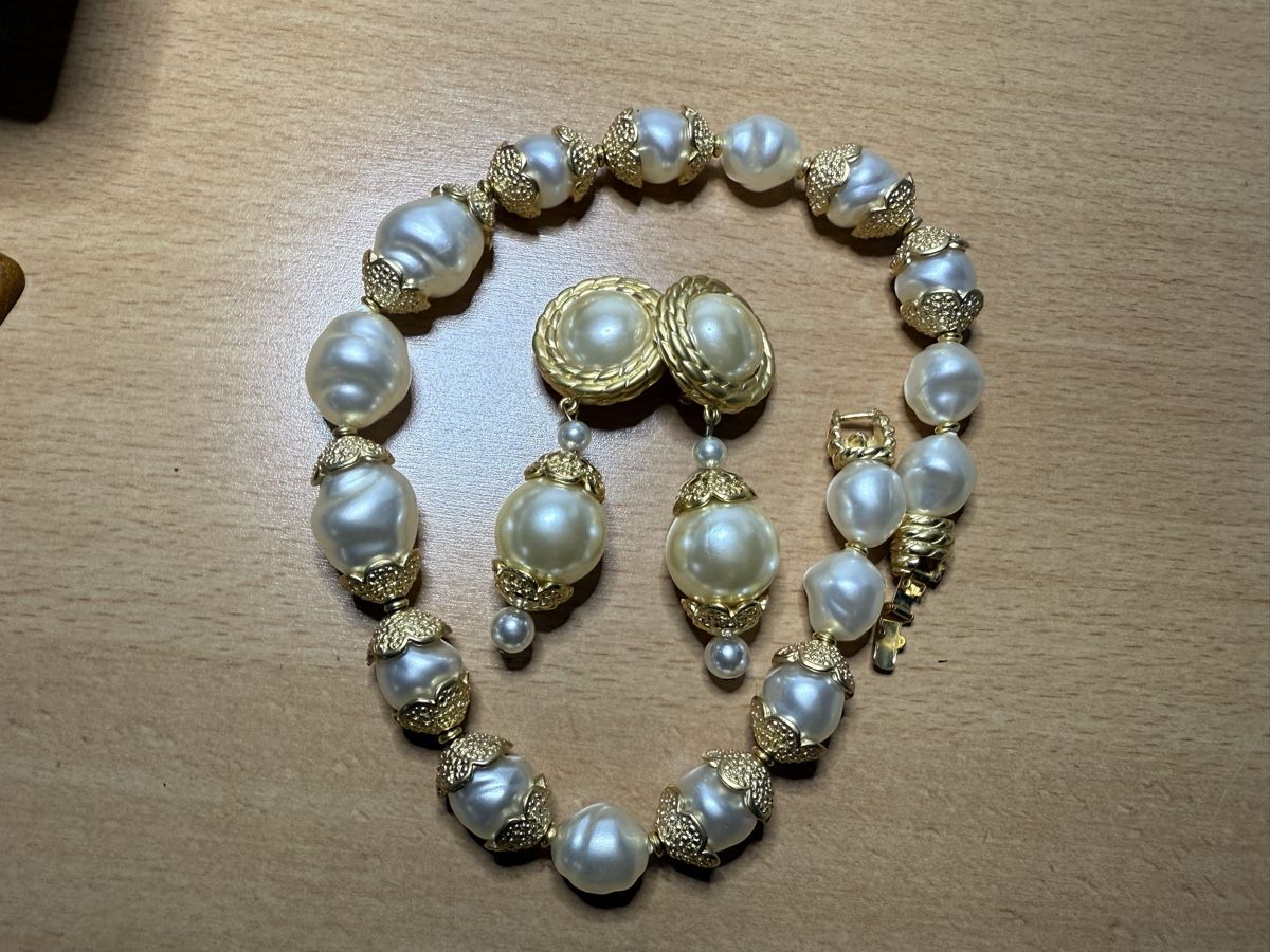 Catenine: Vintage Halskette und Ohrringe mit Perlen – Usato da Lamone venduto da LaCantinaMagica 6