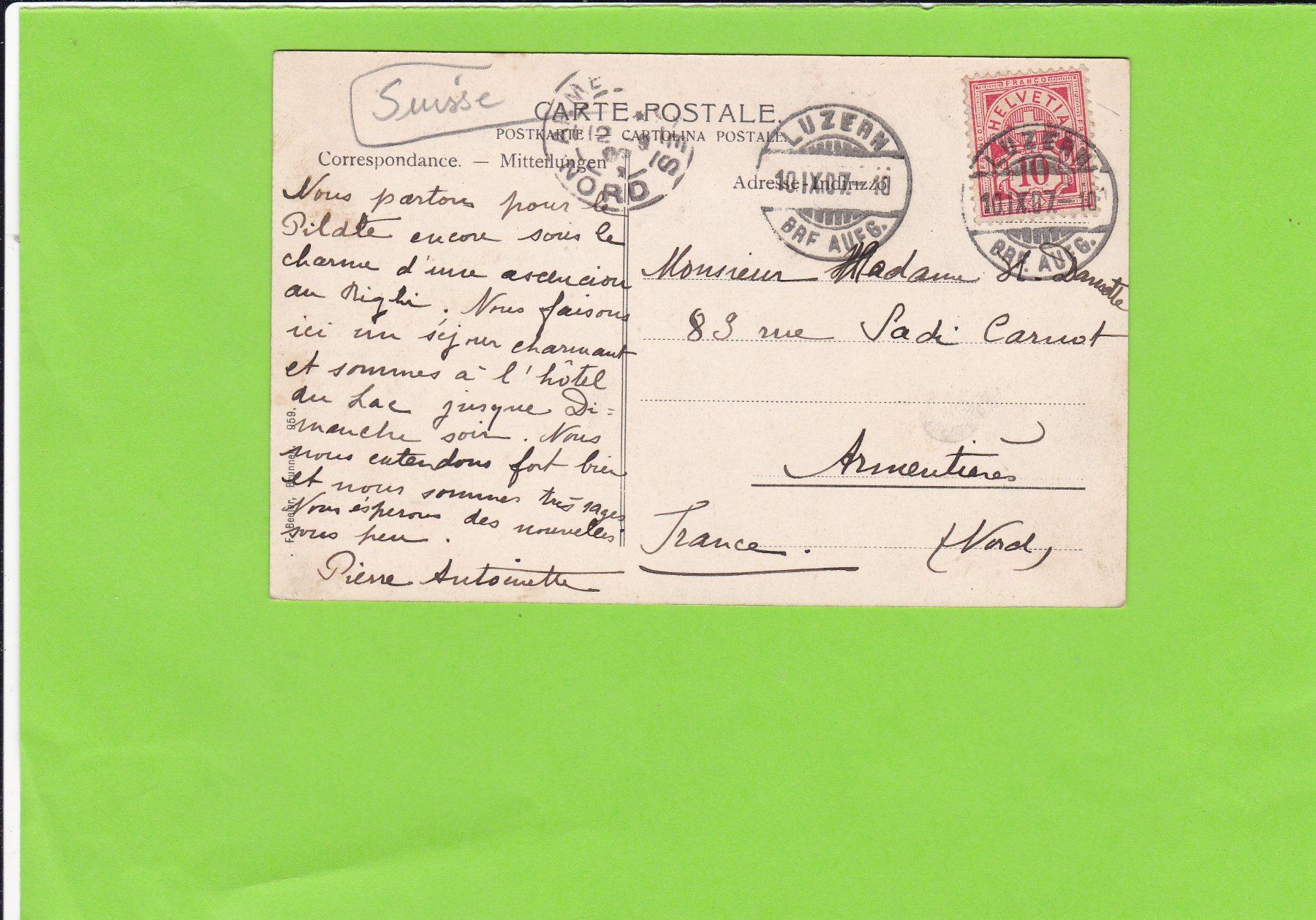 Cartoline postali: Rigi-Kulm, Nebelmeer--belebt – Usato da St. Peterzell venduto da neckertal 1