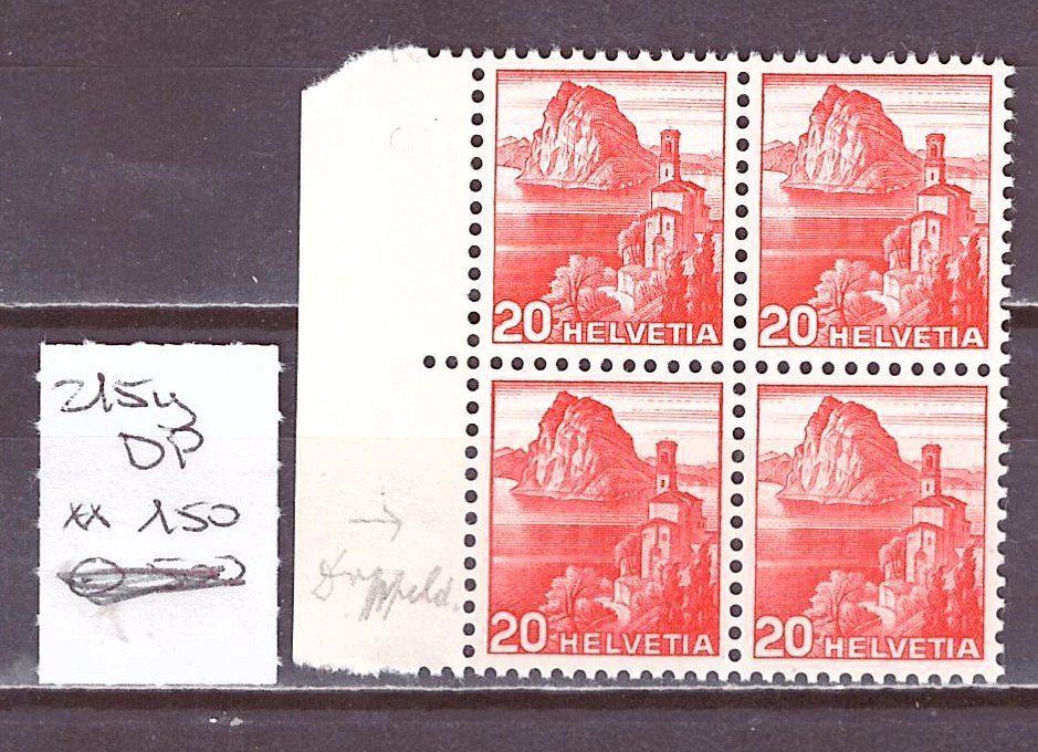 Alle Briefmarken: # 2 --- ABART "DOPPELPRÄGUNG 215.2.01** – Neu (gemäss Beschreibung) aus Dübendorf von Piero2