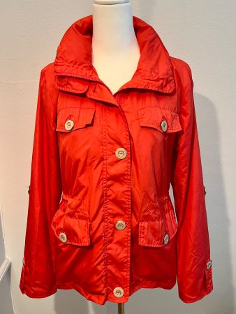 Elegante leichte Regenjacke, Korallfarbe, Gr. S