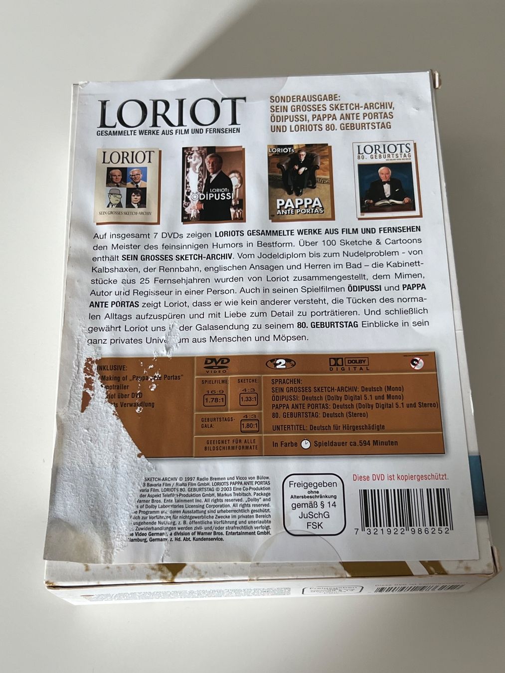 Tutti i DVDs: Loriot - Gesamtausgabe - DVD Box – Usato da Altstätten SG venduto da sheamus 1