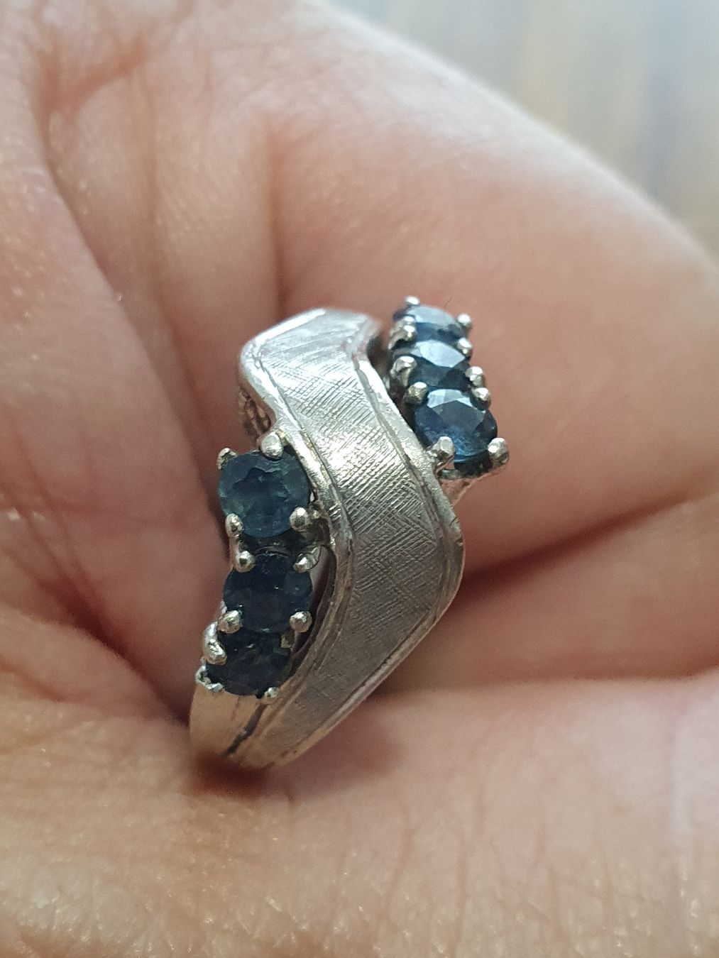 Anelli: Stilvoller 1970/80er 925er Silber Saphir-Ring – Usato da Wohlen AG venduto da palmsprings 9
