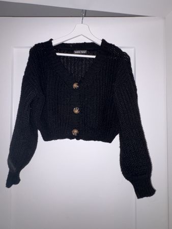 Schwarze Strickjacke, Cardigan, Grösse S, Herbst Look!