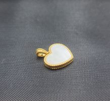 18 Karat 750 Gold Herz Anhänger Mit Perlmut