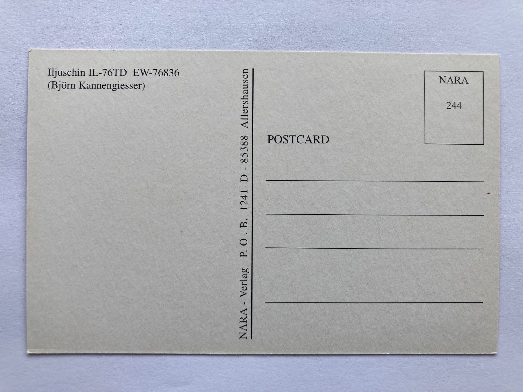 Cartoline postali: Postcard IL-76TD Belair – Usato da Lugano venduto da sel_x7bg 1