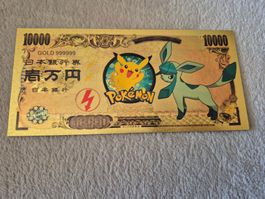 Banknote Pokemon Glaziola Gold Foil Plated
