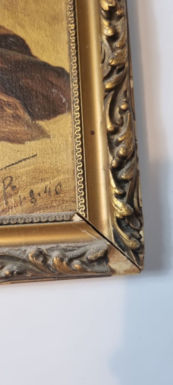 Gemälde: Gemälde Jesus auf dem Tempelberg, monogrammiert 37x29cm – Gebraucht aus Grenchen von swiss.antiques 5