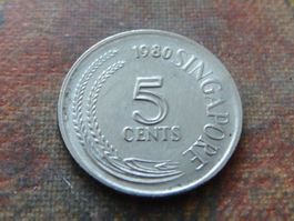 SINGAPOUR  5  Cents  1980