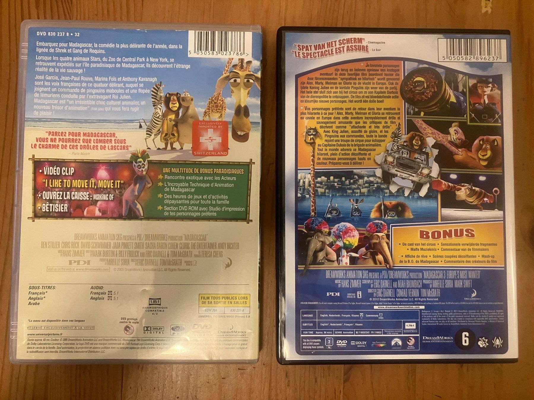 Alle DVDs: Madagascar 1 + 3 (2 DVD) – Gebraucht aus Meyrin von Julien333 1