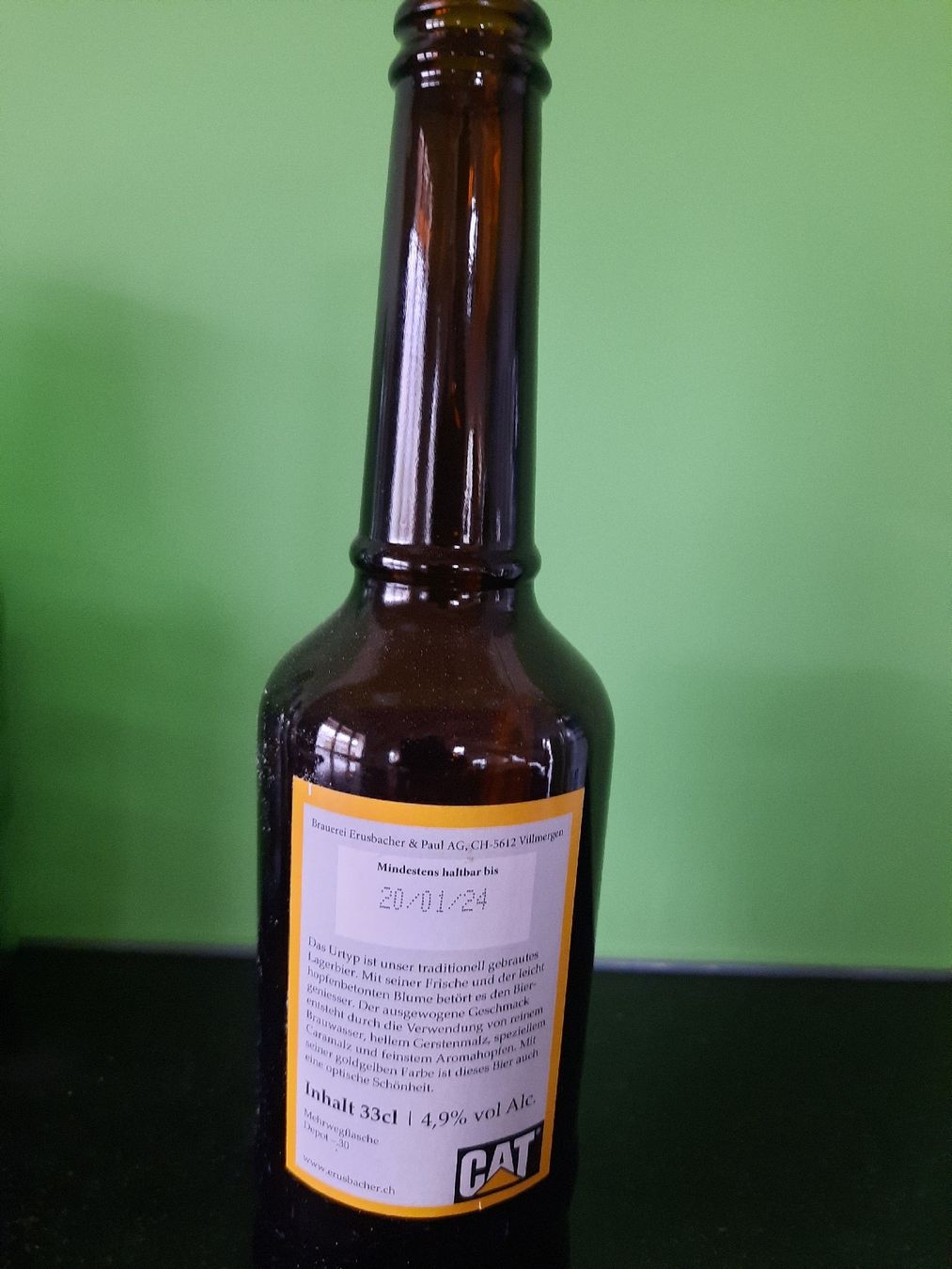 Bicchieri, Caraffe & Bottiglie: CAT Caterpillar Bierflasche leer – Usato da Wattwil venduto da Parase 1