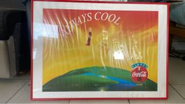 Affiche Coca-Cola Always Cool cadre rouge