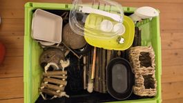 Mäusekäftig mit Zubehör, Freilaufgitter und Transportboxen