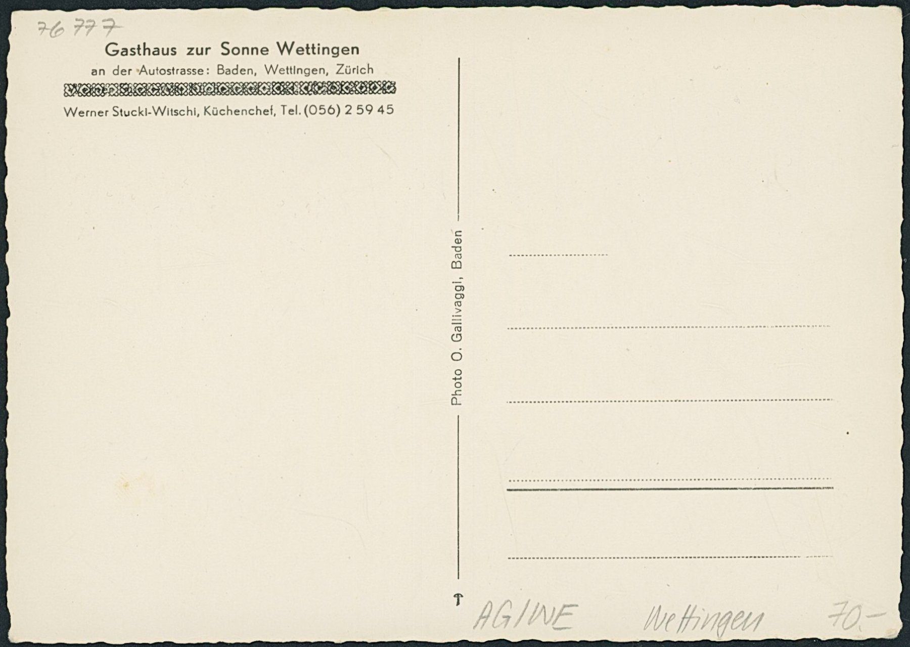 Cartoline postali: AG Wettingen – Nuovo (secondo la descrizione) da Schindellegi venduto da Jonathan77 1