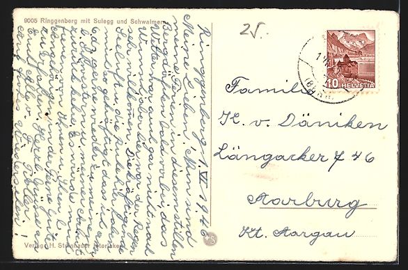 Cartoline postali: Ringgenberg, Teilansicht mit Sulegg und  – Usato da Berlin venduto da bartko-reher 1