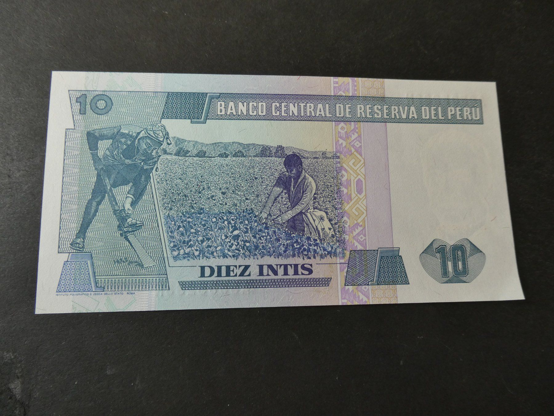 Banknoten: Peru 1987, 10 Intis  -   ungefaltet – Gebraucht aus Hinterforst von Rohusri 1