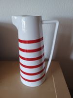 Wasserkrug / Karaffe 1l weiss-rot Keramik