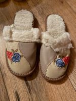 Lammfell Pantoffeln Schlappen Schuhe 39 Stickerei Finken