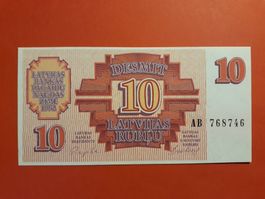 LETTLAND - 10 Latvijas Rublu 1992 UNC (AB 768746)