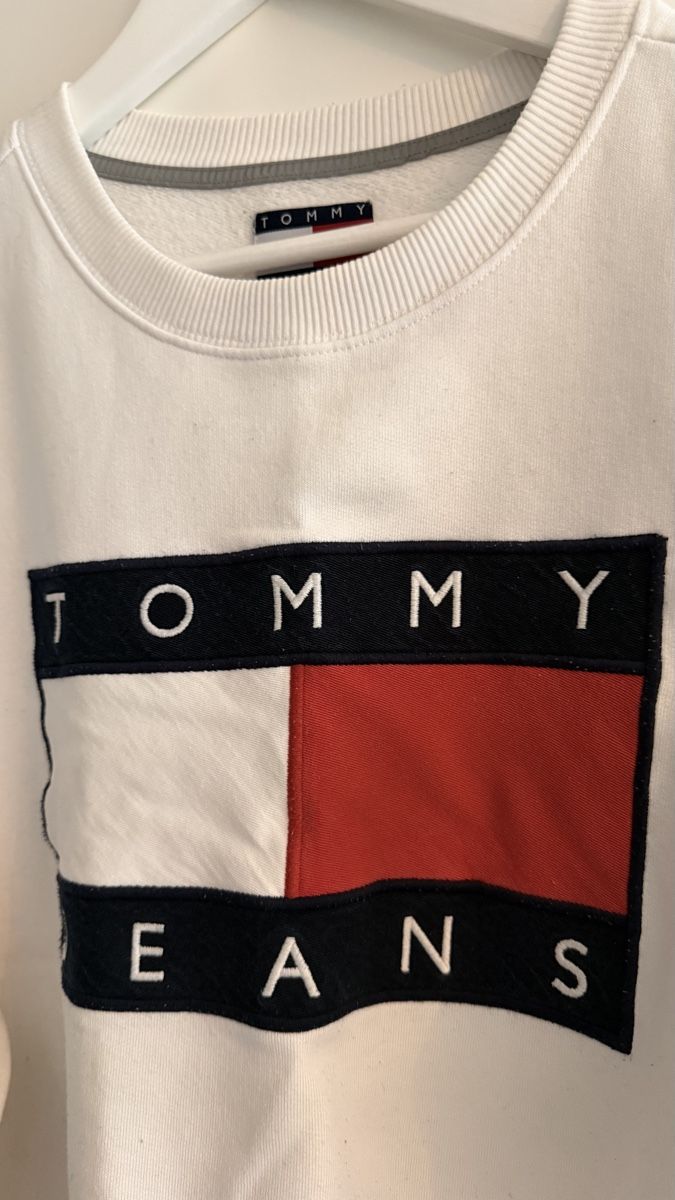 Tommy Hilfiger Pullover & Sweatshirts: Tommy Jeans Pullover Weiss Grösse L guter Zustand – Gebraucht aus Horn von shuyakra 1