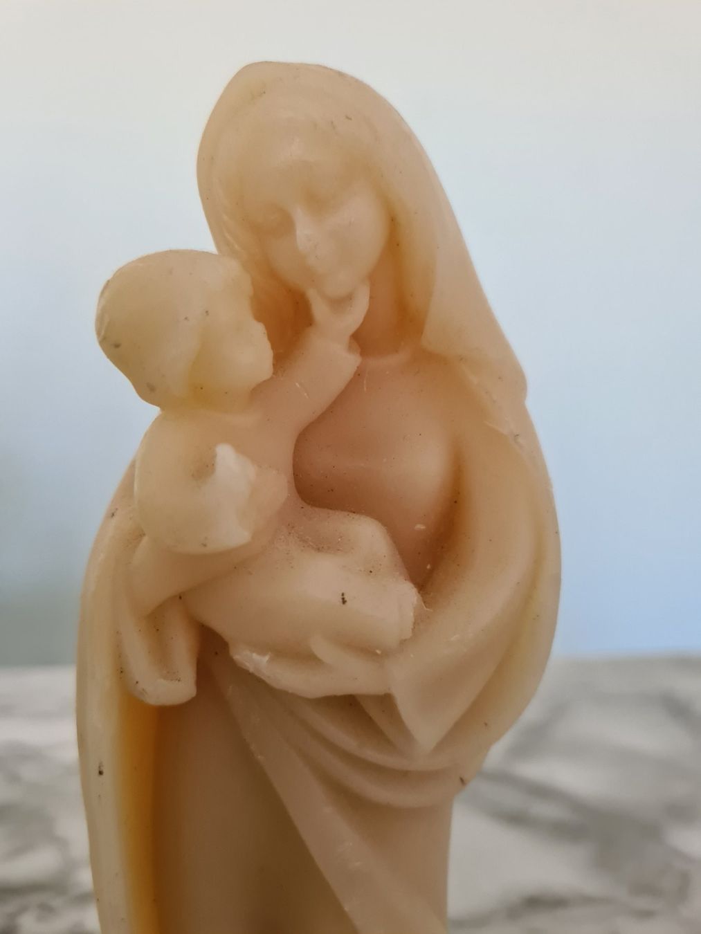 Sculture & Statue: Antike Madonna Wachs 1930, 20 cm – Usato da Winterthur venduto da bibummi 2