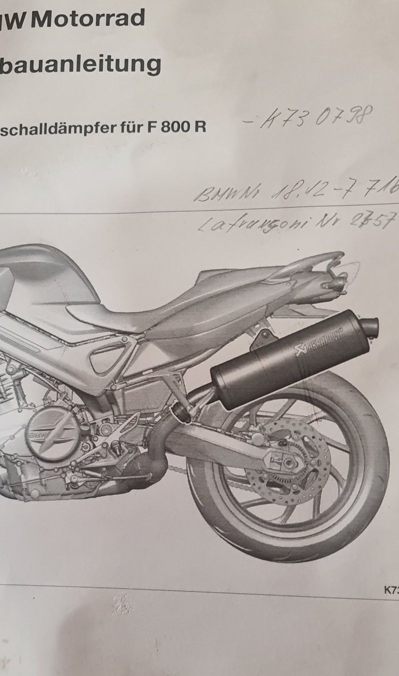 BMW Auspuffanlagen: BMW Auspuff F800R Original – Gebraucht aus Windlach von Noldi6 4