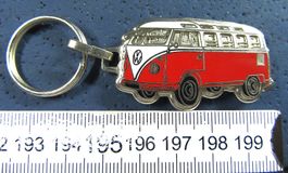 VW BUS TYPE2 ENAMEL SILBRIG AUTO SCHLÜSSELANHÄNGER