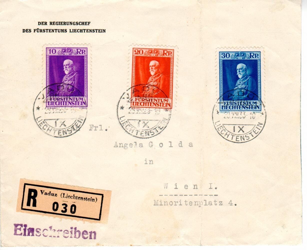 Tutti i francobolli: R - Brief, Lichtenstein 1933 – Usato da Wolhusen venduto da Curver9