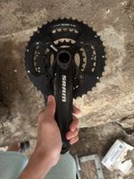 Pédalier SRAM, 3 plateaux, noir, bon état