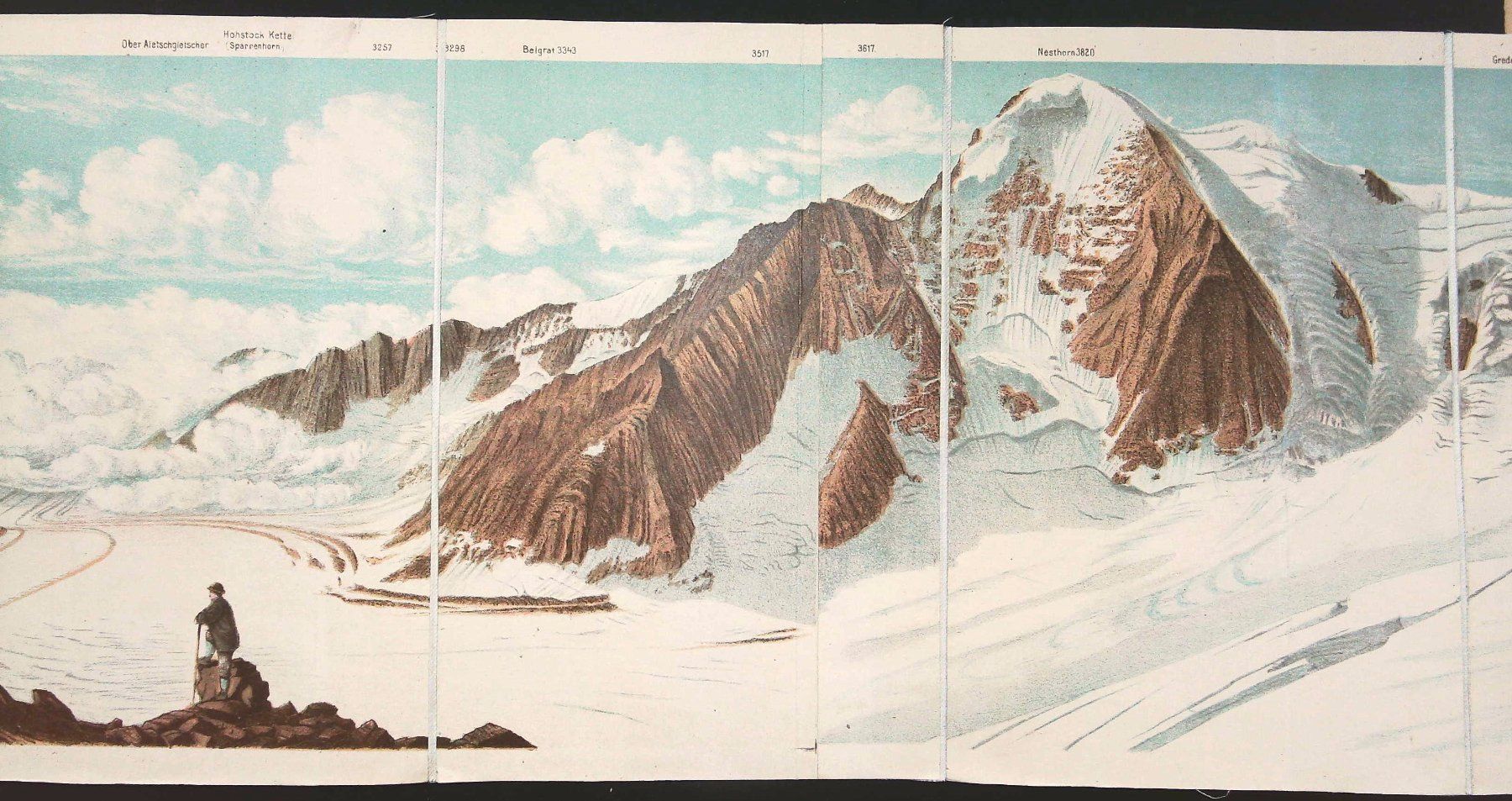 Landkarten & Atlanten: Beichgrat Wallis Panorama von Simon 1887 – Gebraucht aus Rafz von Helvet32 3